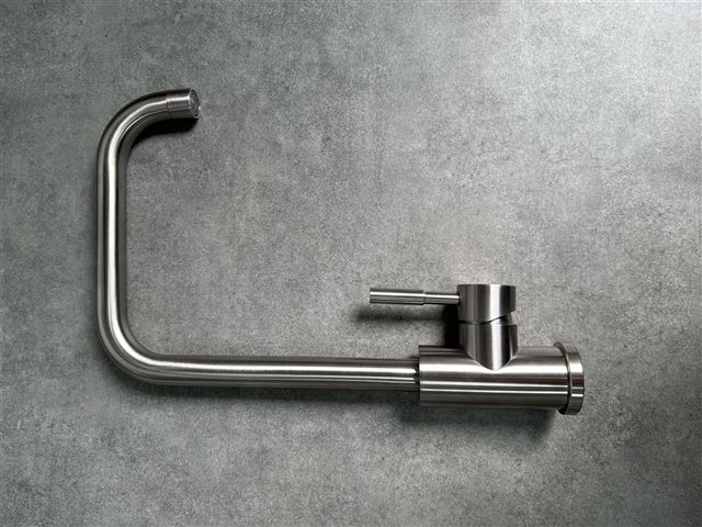 Vòi nước cao cấp SUS304 xước mờ 2 đường nóng lạnh, vòi xoay 360 độ dạng chữ L: MS-L1023